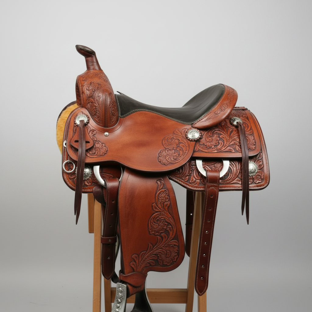 brown leather saddle