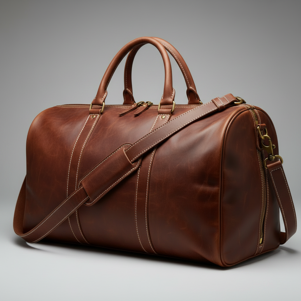 brown leather bag